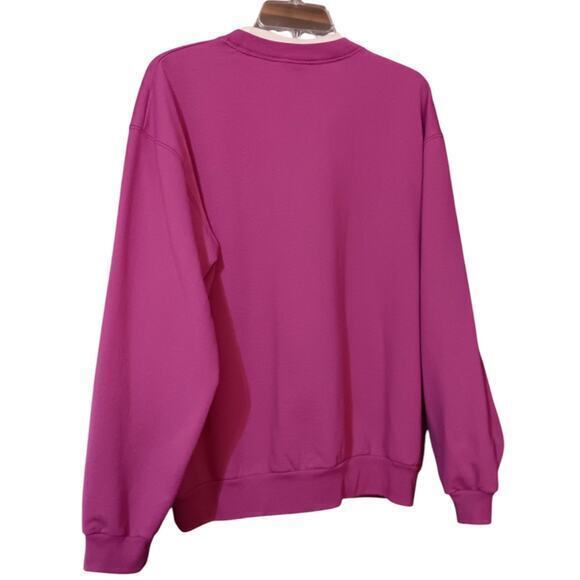 VINTAGE Sweatshirt Pink Size XL Flowers Roses Sparkle Beading Long‎ Sleeves - Picture 10 of 10